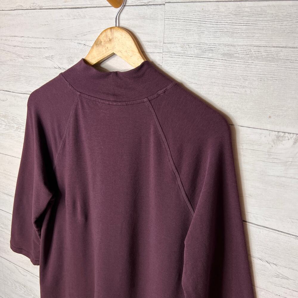 Pure Jill Top Womens Size Medium Dark Wine Affinity French Terry Long Sleeve - Picture 9 of 14